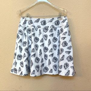 Foray Golf White Black Grey Diamond Print Skirt